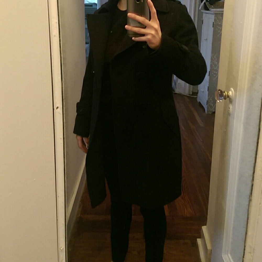 Navy cashmere coat size s